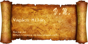 Vagács Milán névjegykártya